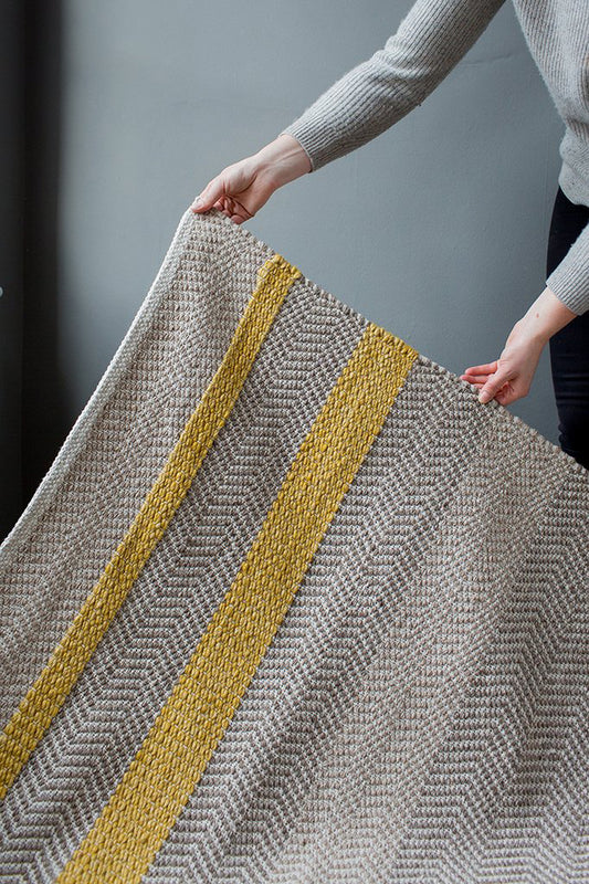 Flatwoven mustard rug back in stock.