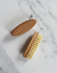 oval oak nail brush with natural bristle