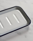 white enamel soap dish
