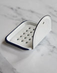 wall hung white enamel soap dish