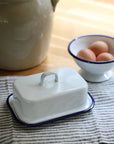 white enamel butter dish