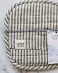 striped linen pot holder made by linen tales