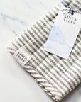 striped oven mitt made of linen
