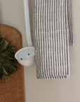 black and white striped linen t towel