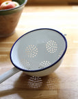 enamel colander with long handle