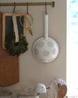 enamel colander with long handle