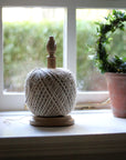 Oak twine stand with cutter and twine