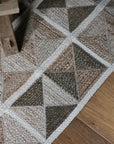 harlequin design in neutral shades of jute