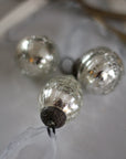 silver mini glass bauble set of three