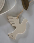 handmade ceramic turtle dove tree decoration