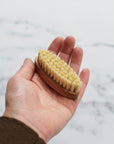 oval oak nail brush with natural bristle