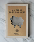 merino wool grey and yellow gift boxed baby blanket