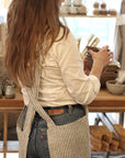 linen striped cross back apron