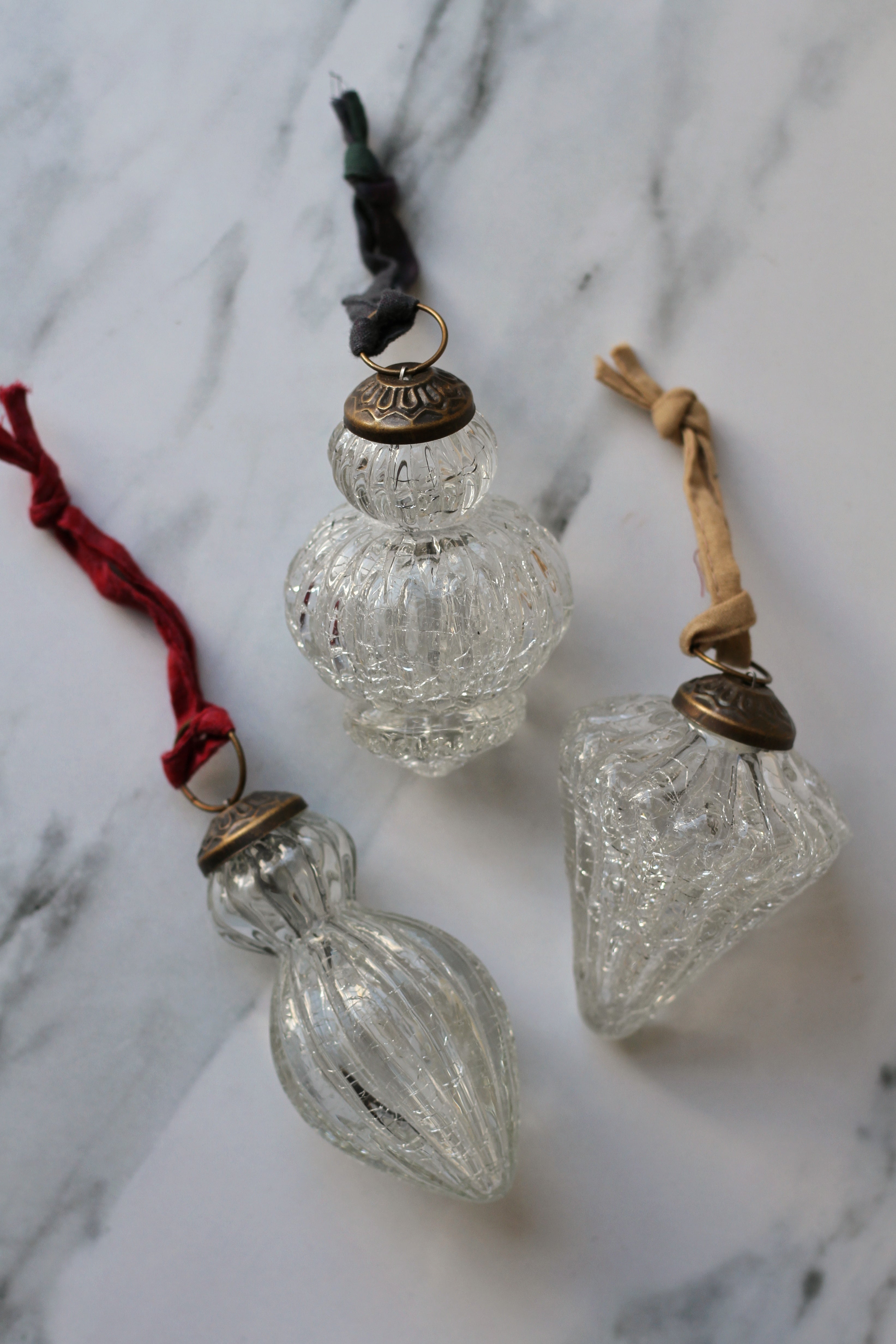 set of 3 glass bauble