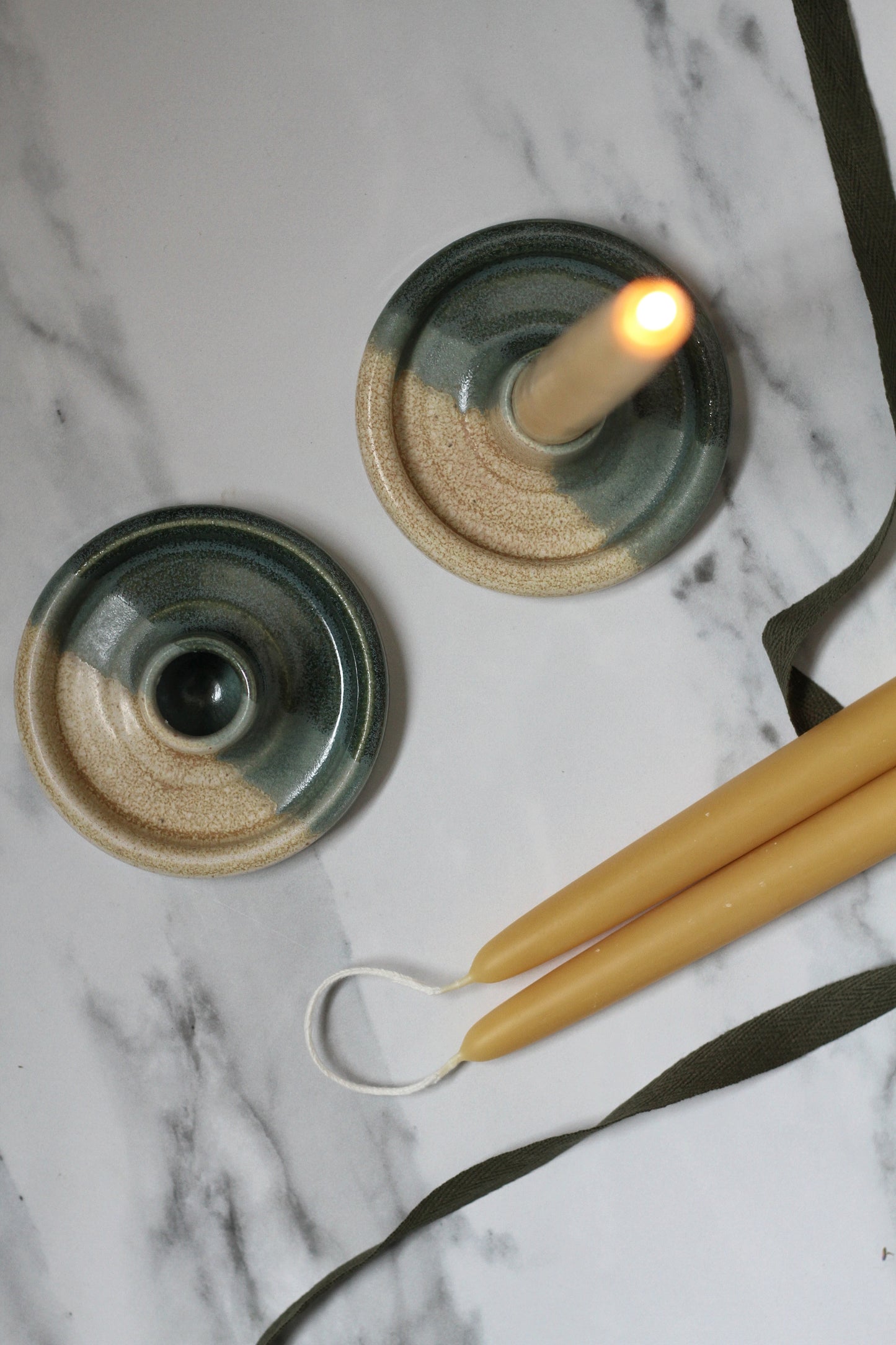 handthrown candle holder by charlotte manser ceramics