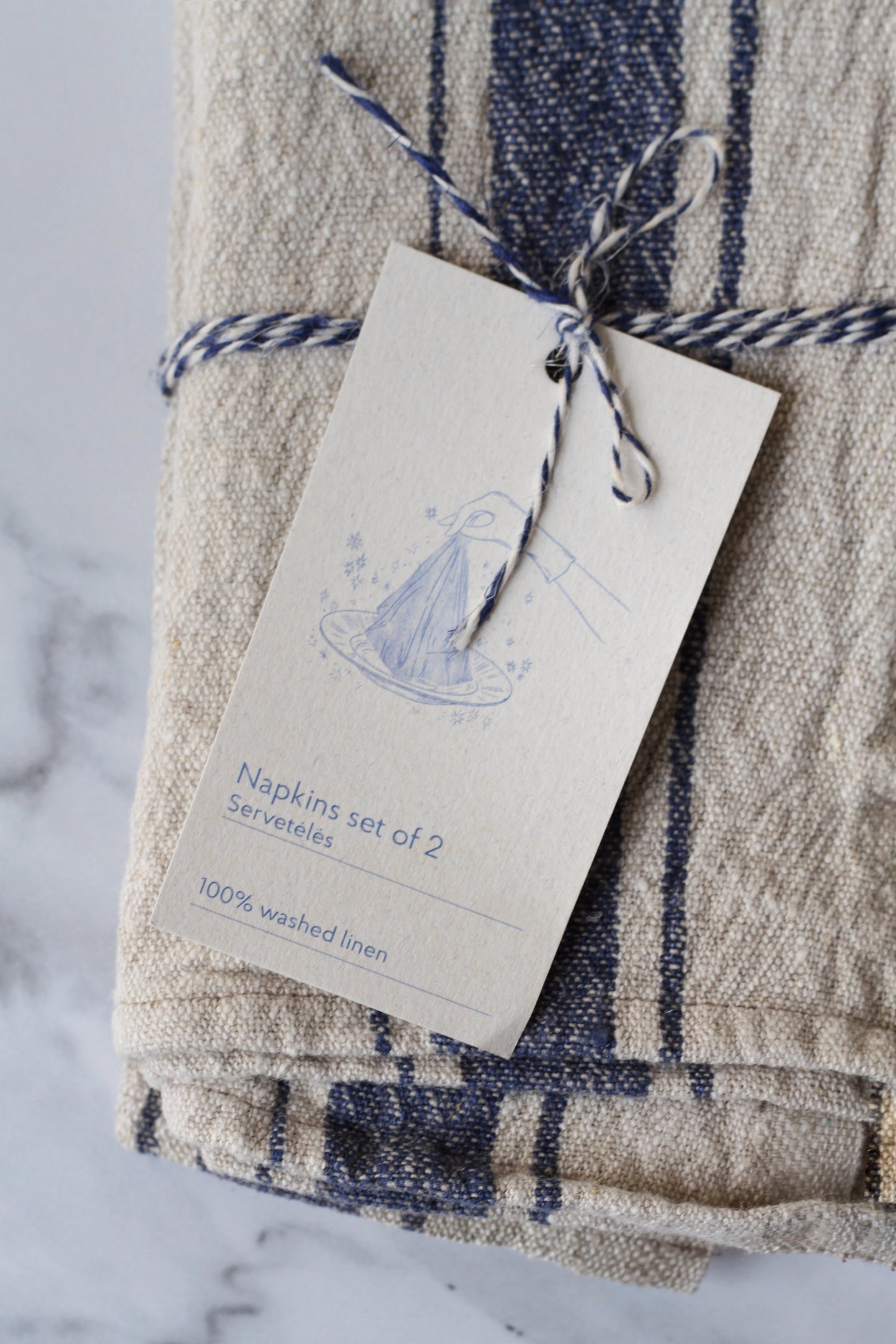 french style rustic linen napkin set of two