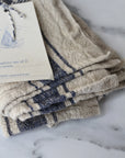 Rustic Linen Napkins - Blue