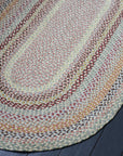 organic braided jute rug, multi coloured