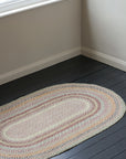 organic braided jute rug, multi coloured