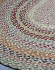 organic braided jute rug, multi coloured