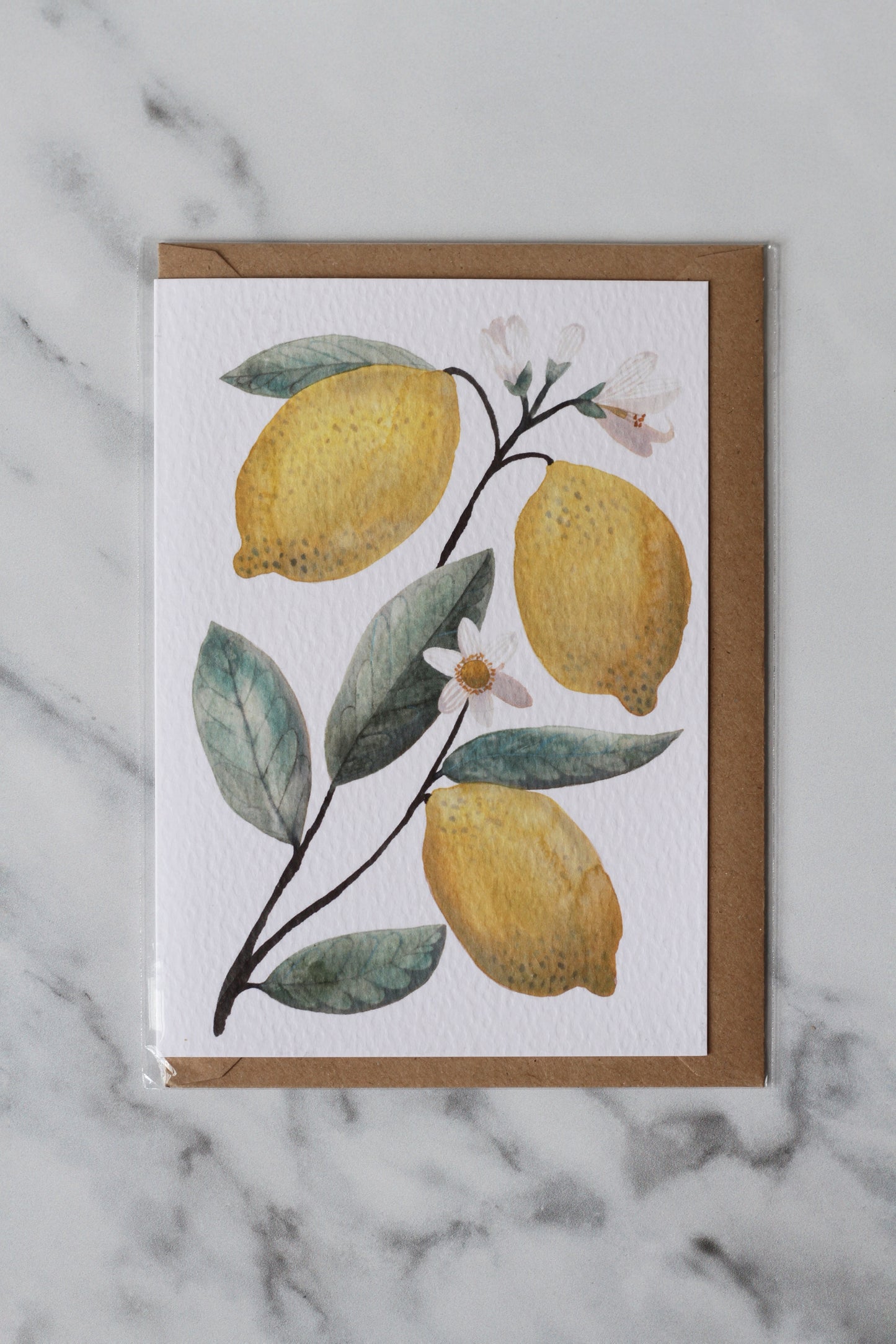 card with lemons on