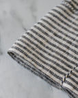 fine black stripe linen tea towel