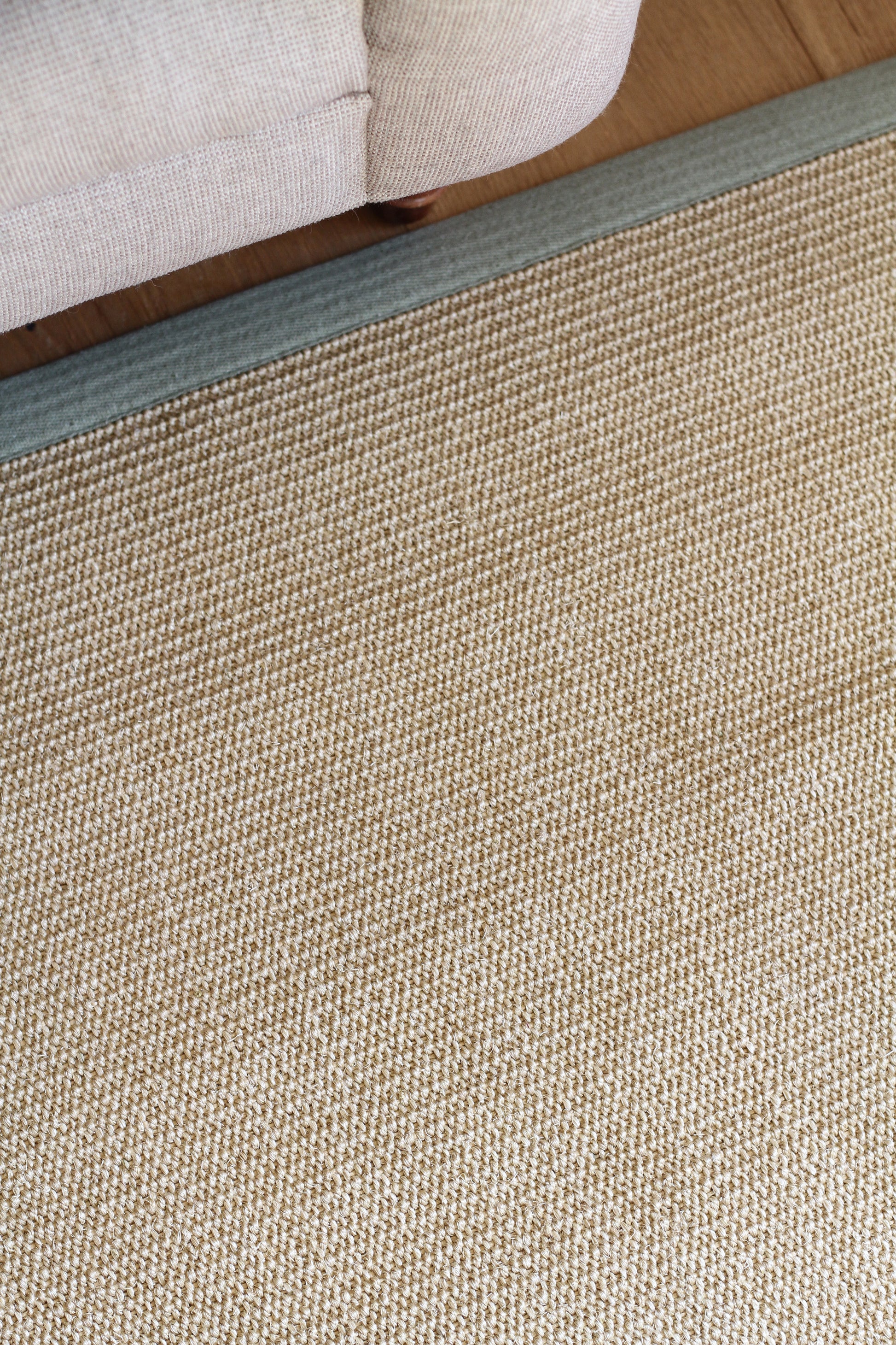 sisal rug with green cotton border