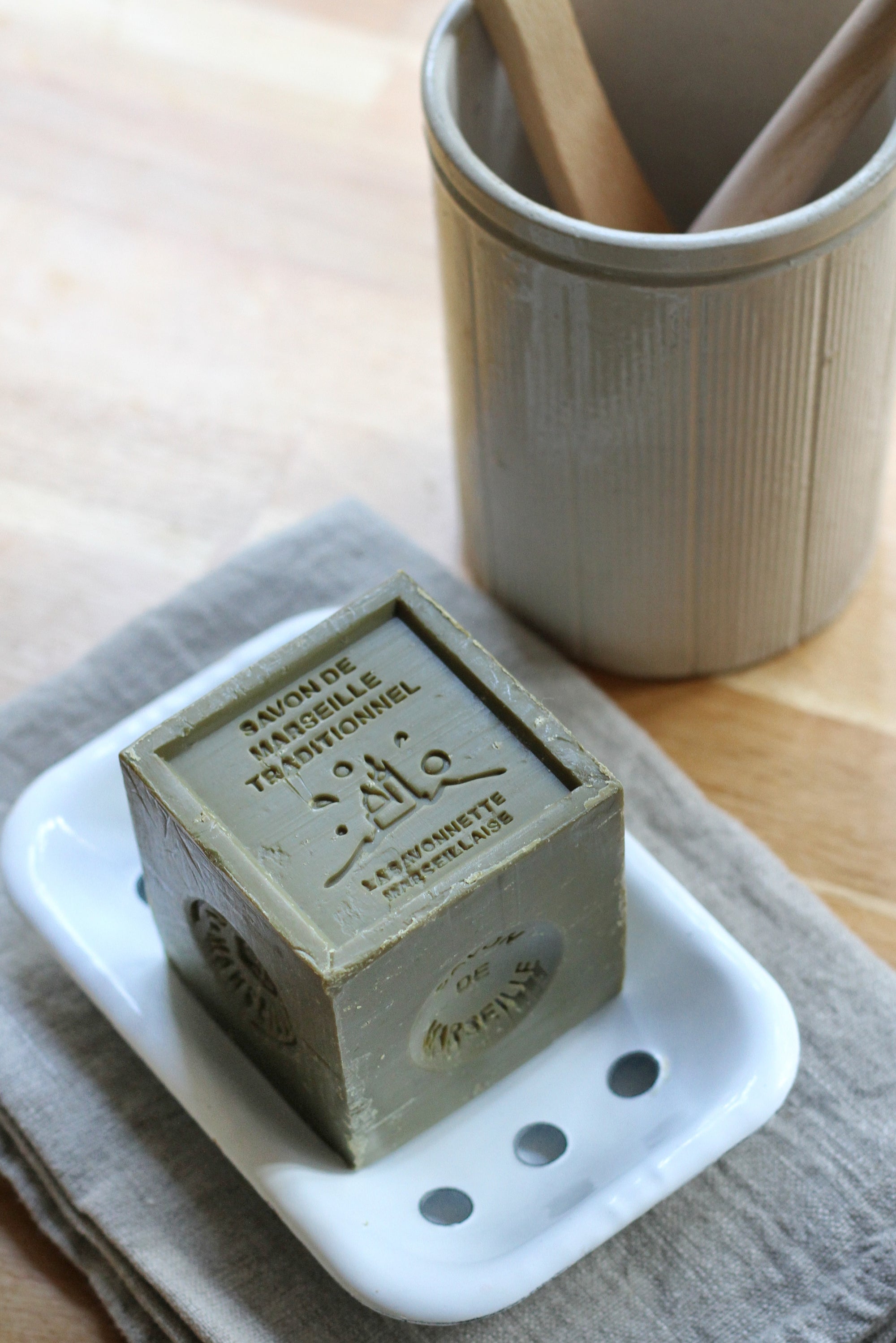 natural french soap cube available in olive scent or natural