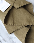 olive green tea towel made of linen