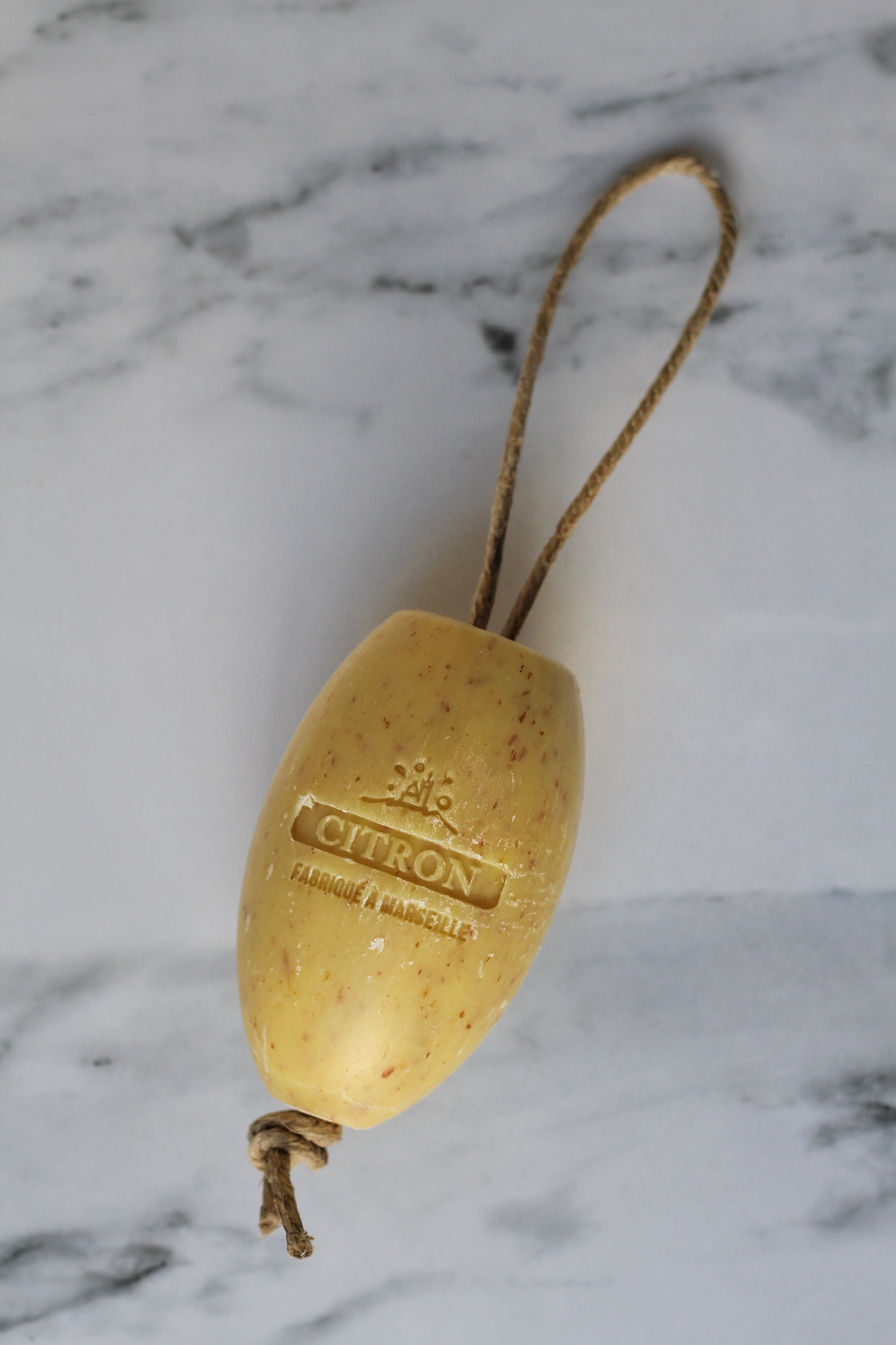 lemon scented french soap on a rope