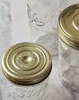 le parfait glass jar with twist gold lid