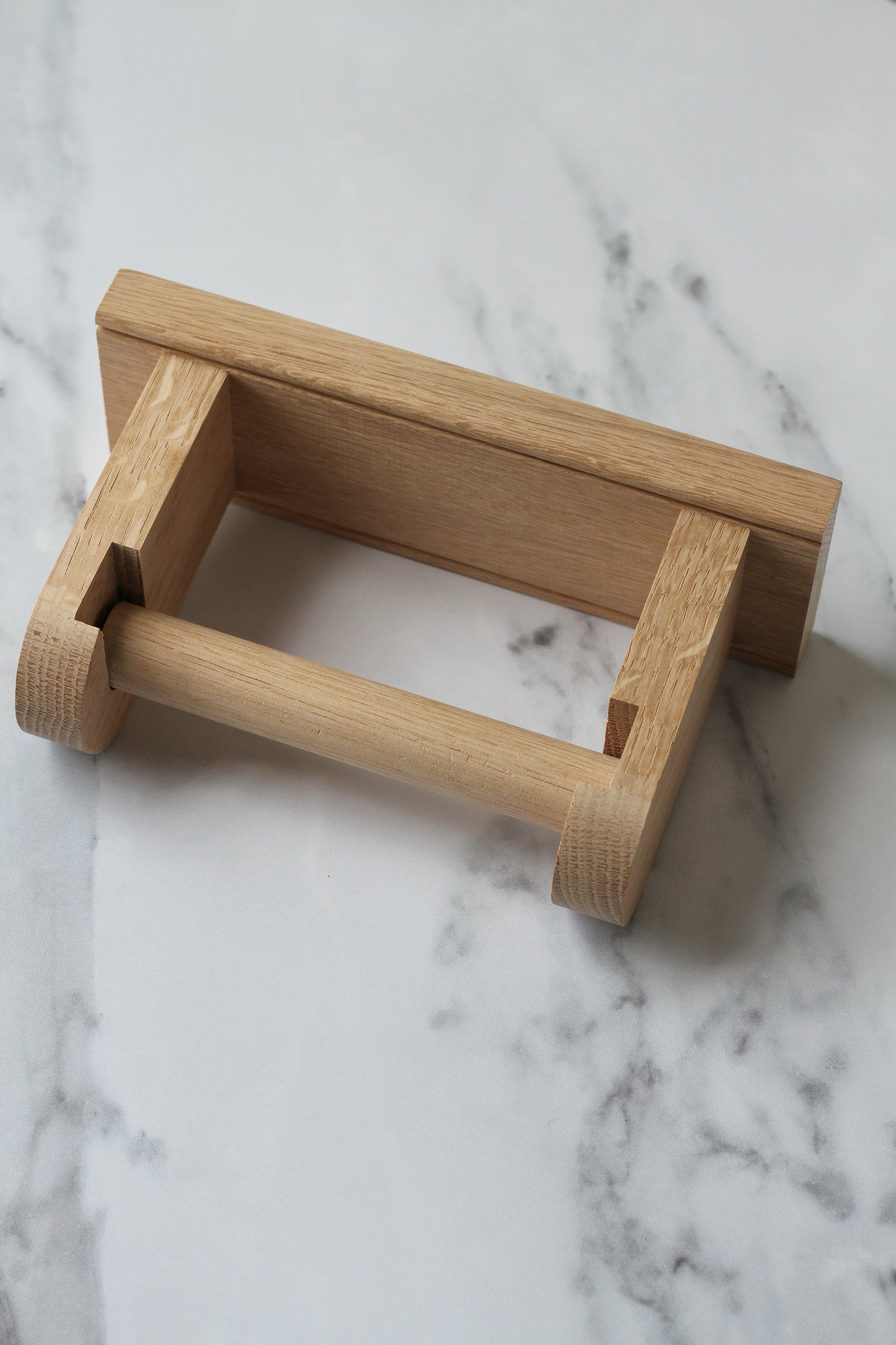 oak toilet roll holder to wall hang