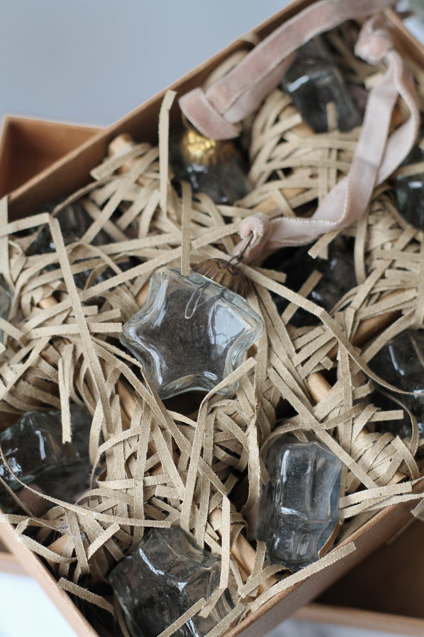 Set of 12 Mini Glass Star Decorations