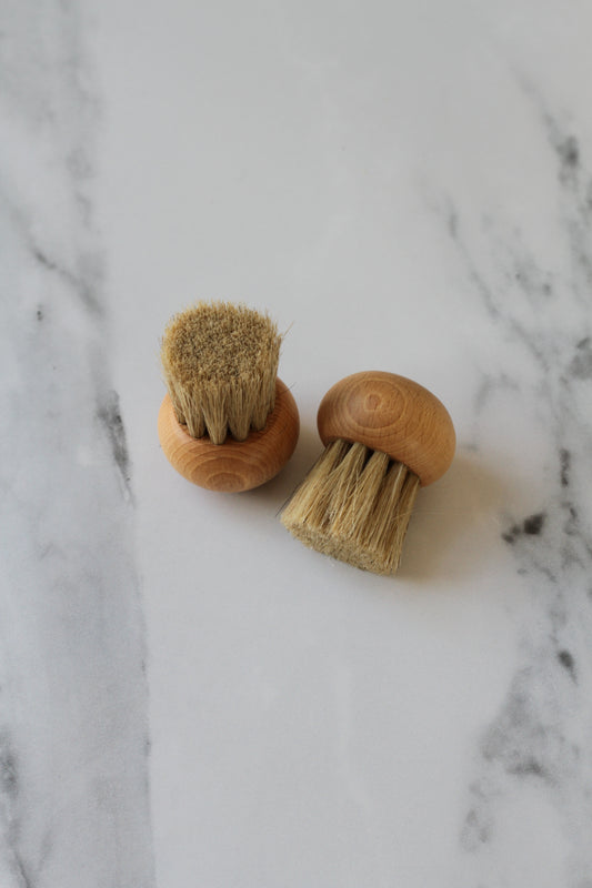 mini wooden mushroom brush