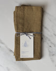 olive green linen napkin set of 2