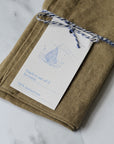 olive green linen table runner 200cm x 40cm