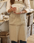 linen naturl colour cross back apron