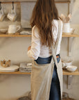 natural colour linen cross back apron