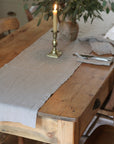 linen table runner in a natural linen colour 200cm long