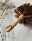 wooden plant pot cleaning brush