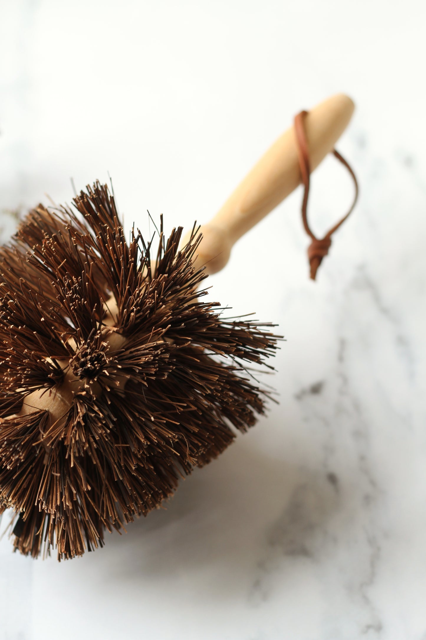 wooden plant pot cleaning brush