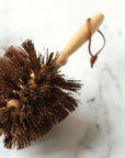 wooden plant pot cleaning brush