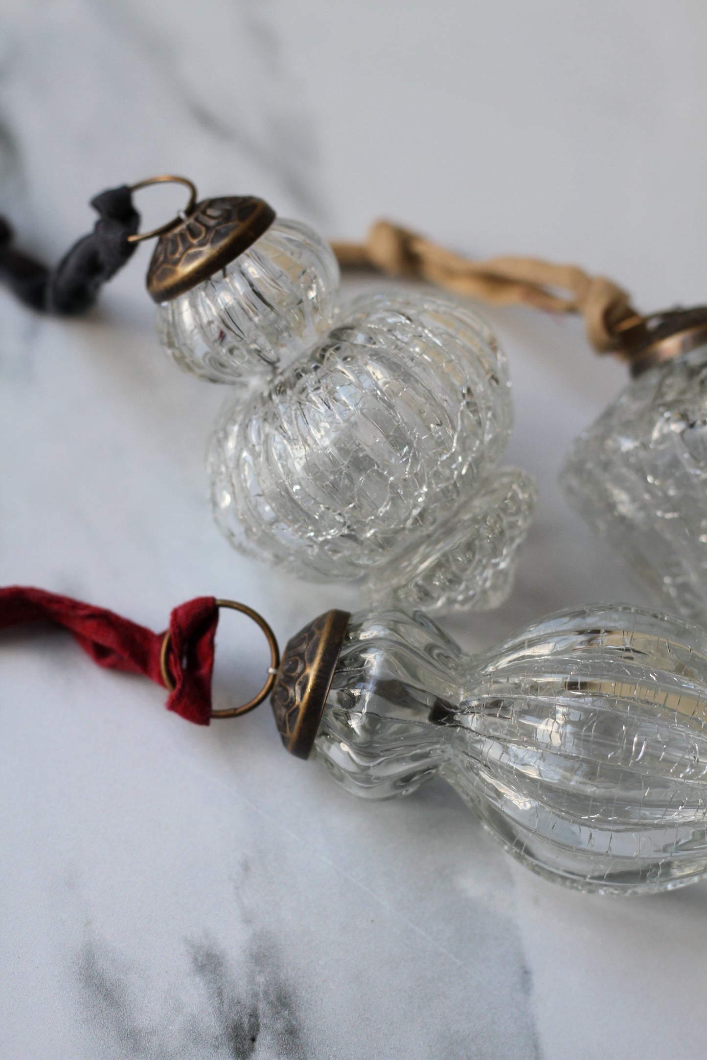 set of 3 glass bauble