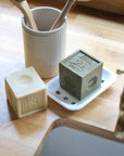 natural french soap cube available in olive scent or natural