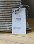 linen cushion cover fine black stripe