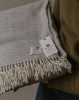 pale grey wool blanket handmade