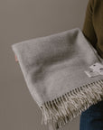 pale grey wool blanket handmade