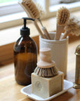eco wooden pot brush with natural union fibre bristles