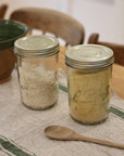 le parfait glass jar with screw gold lid