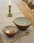 leach pottery pouring bowl, dolomite glaze
